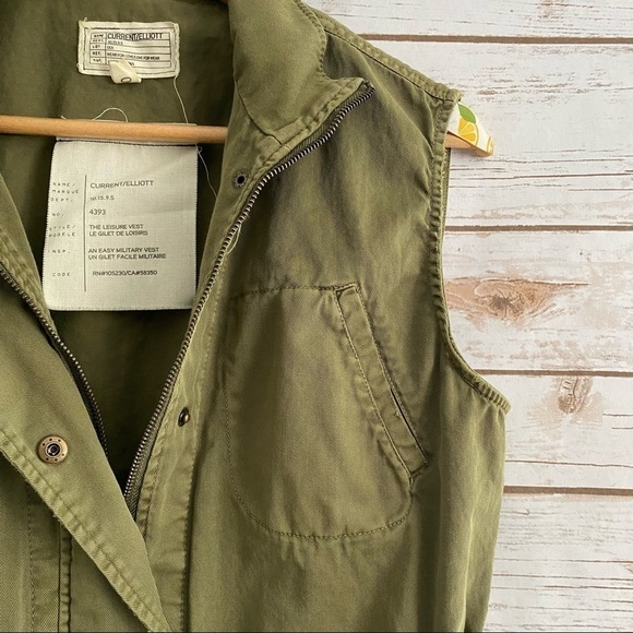 Current/Elliott Women's Green An Easy Military Vest Size 0 (XS) Style 4393-0635 - Picture 6 of 7